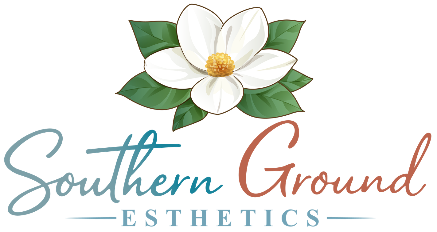 Southern Ground Esthetics logo featuring a magnolia flower with green leaves